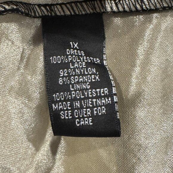 NWT BCX Cowl Neck Dress 1xl Black and Gold with Leopard Print Party NYE Wedding - Picture 6 of 7